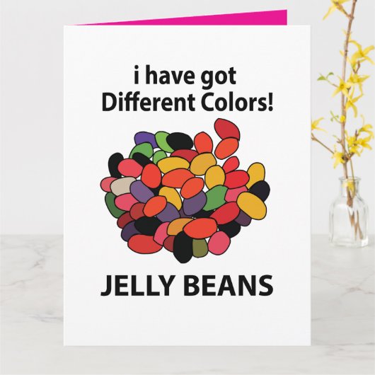 Kleurrijke Jelly Beans Grappige Jelly Beans Kaart (Gele Bloem)