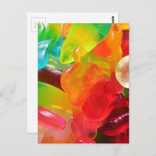 kleurrijke jelly gum textuur briefkaart (Voorkant / Achterkant)