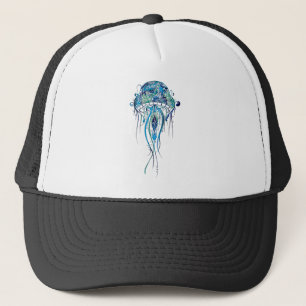 Kleurrijke Jellyfish Tattoo stijl Trucker Pet