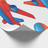 Kleurrijke Jet Vliegtuig Rood en Blauw Vliegtuig Cadeaupapier
