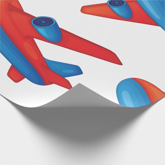 Kleurrijke Jet Vliegtuig Rood en Blauw Vliegtuig Cadeaupapier