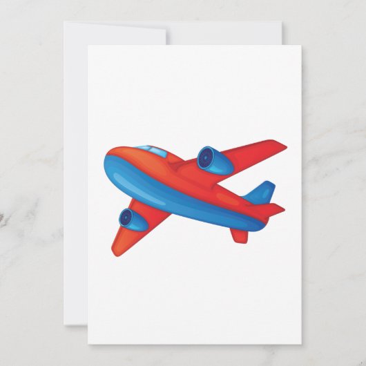 Kleurrijke Jet Vliegtuig Rood en Blauw Vliegtuig Kaart (Voorkant)