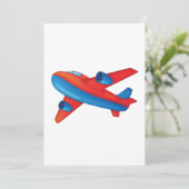 Kleurrijke Jet Vliegtuig Rood en Blauw Vliegtuig Kaart (Staand voorkant)