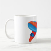 Kleurrijke Jet Vliegtuig Rood en Blauw Vliegtuig Koffiemok (Links)