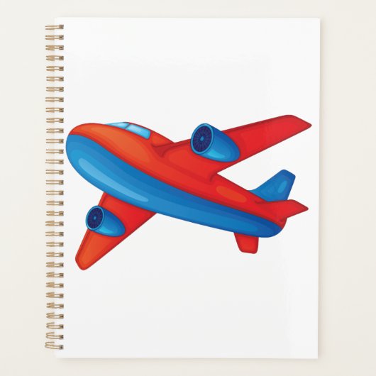 Kleurrijke Jet Vliegtuig Rood en Blauw Vliegtuig Planner (Voorkant)
