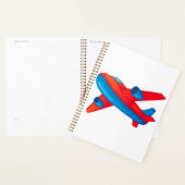 Kleurrijke Jet Vliegtuig Rood en Blauw Vliegtuig Planner