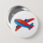 Kleurrijke Jet Vliegtuig Rood en Blauw Vliegtuig Ronde Button 7,6 Cm (Voorkant /achterkant)