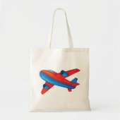 Kleurrijke Jet Vliegtuig Rood en Blauw Vliegtuig Tote Bag (Voorkant)