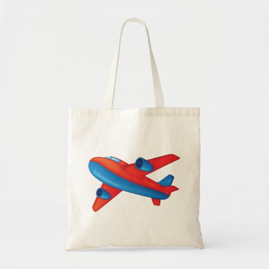 Kleurrijke Jet Vliegtuig Rood en Blauw Vliegtuig Tote Bag (Voorkant)