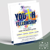 Kleurrijke Jeugd Fellowship Kerk Evenement Flyer