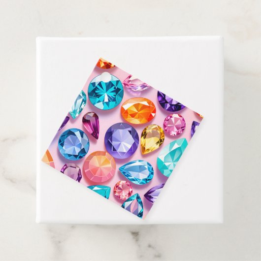 Kleurrijke Jewel Art Gift Labels (In situ)