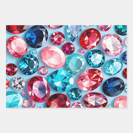 Kleurrijke Jewel Art Wrapping Paper Sheets (Voorkant 3)