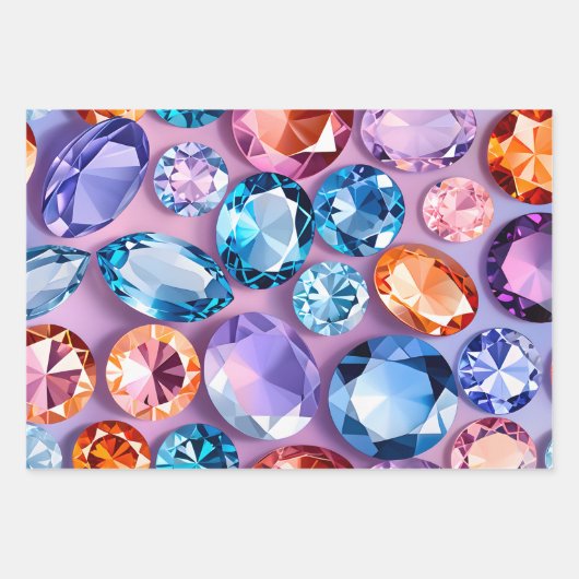 Kleurrijke Jewel Art Wrapping Paper Sheets (Voorkant 3)