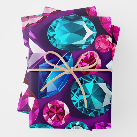 Kleurrijke Jewel Art Wrapping Paper Sheets