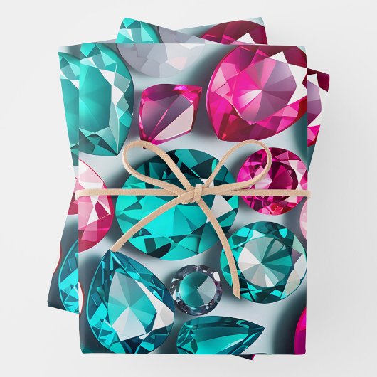 Kleurrijke Jewel Art Wrapping Paper Sheets