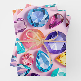Kleurrijke Jewel Art Wrapping Paper Sheets