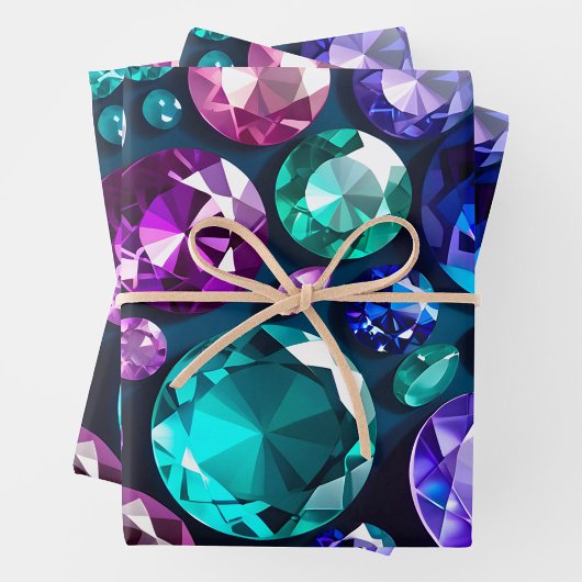 Kleurrijke Jewel Art Wrapping Paper Sheets