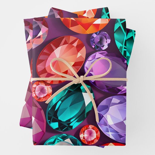Kleurrijke Jewel Art Wrapping Paper Sheets