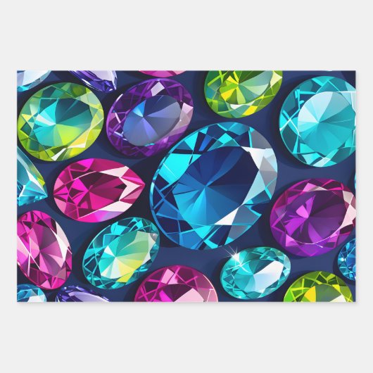 Kleurrijke Jewel Art Wrapping Paper Sheets (Voorkant 3)