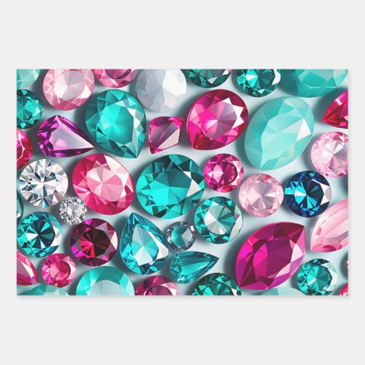 Kleurrijke Jewel Art Wrapping Paper Sheets (Voorkant 3)
