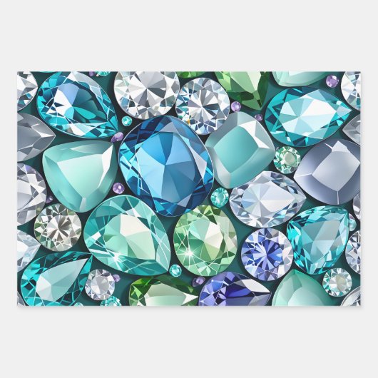 Kleurrijke Jewel Art Wrapping Paper Sheets (Voorkant)
