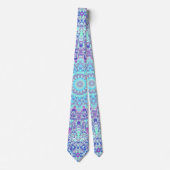 Kleurrijke Jewel Tone Boho Hippie Trippy Mandala Stropdas (Voorkant)