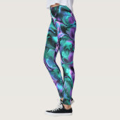 Kleurrijke Jewel Tone Fractal Marmer Abstracte Kun Leggings (Links)