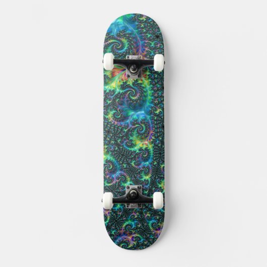 Kleurrijke Jewel Tone Fractal Spiraal Abstracte Ku Persoonlijk Skateboard (Voorkant)