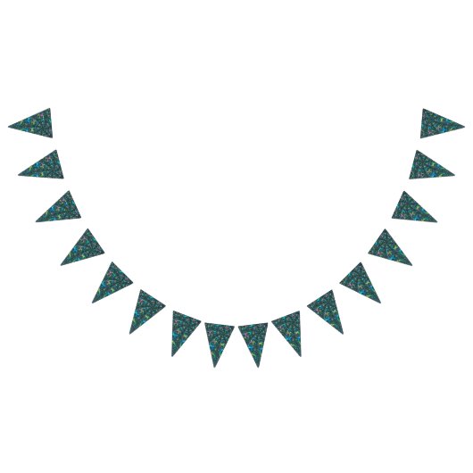 Kleurrijke Jewel Tone Fractal Spiraal Abstracte Ku Vlaggetjes (Alle)