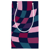 Kleurrijke Jewel Tone Warped Checkerboard Klein Cadeauzakje (Voorkant)