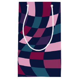 Kleurrijke Jewel Tone Warped Checkerboard Klein Cadeauzakje