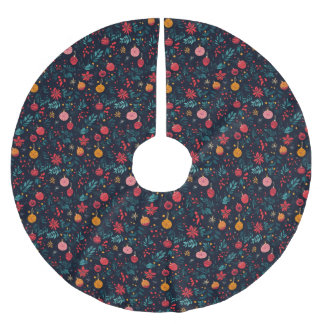 Kleurrijke Jewel Toned Ornament en Poinsettia Kerstboom Rok