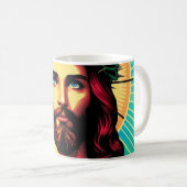 Kleurrijke Jezus beker! Koffiemok (Voorkant rechts)