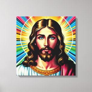 Kleurrijke Jezus canvas kunst! Afdruk
