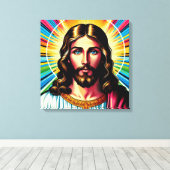 Kleurrijke Jezus canvas kunst! Afdruk (Insitu (Houten vloer))
