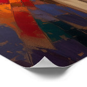 Kleurrijke Jezus Christus Portret Abstracte Mozaïe Poster (Hoek)