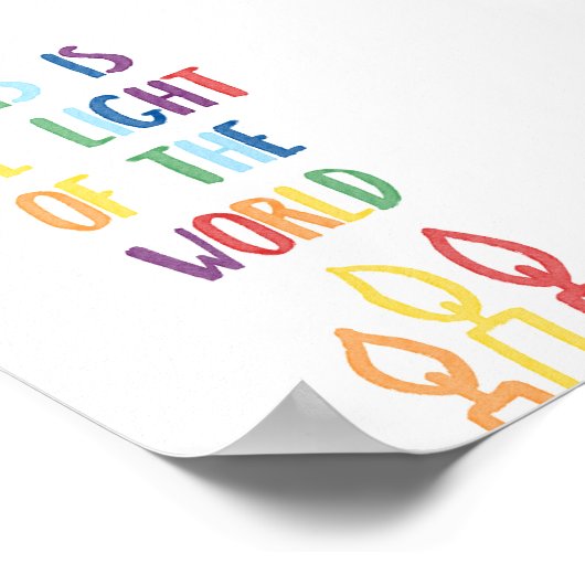 Kleurrijke Jezus is het licht van het wereld poste Poster (Hoek)