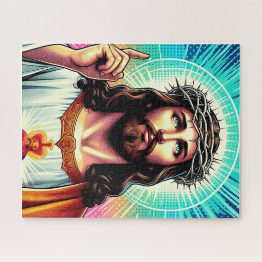 Kleurrijke Jezus puzzel! Legpuzzel (Horizontaal)