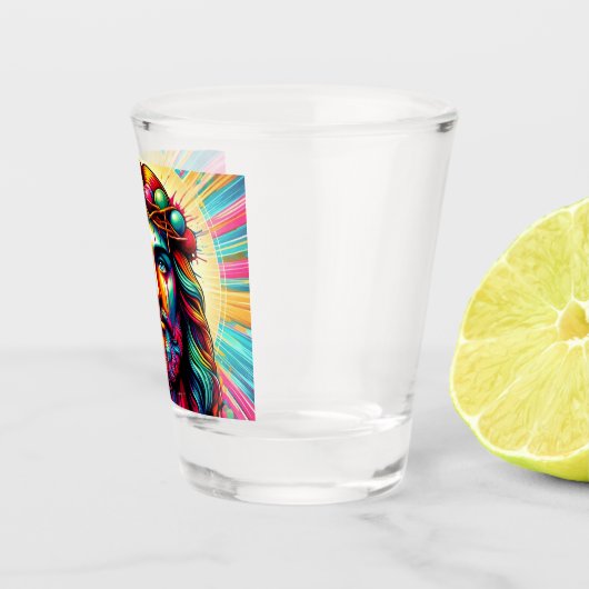 Kleurrijke Jezus schoot bril! Shot Glas (Rechts)
