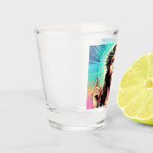 Kleurrijke Jezus schoot glas! Shot Glas (Links)