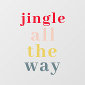 Kleurrijke Jingle All The Way Vakantie Ramenfolie Raamsticker (Vel)