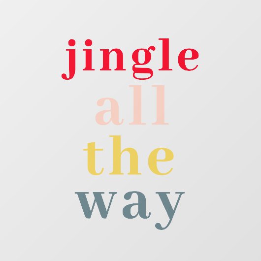 Kleurrijke Jingle All The Way Vakantie Windowfolie Raamsticker (Vel)