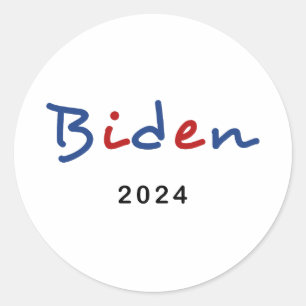 Kleurrijke Joe Biden 2024 Script Tekst Ronde Sticker