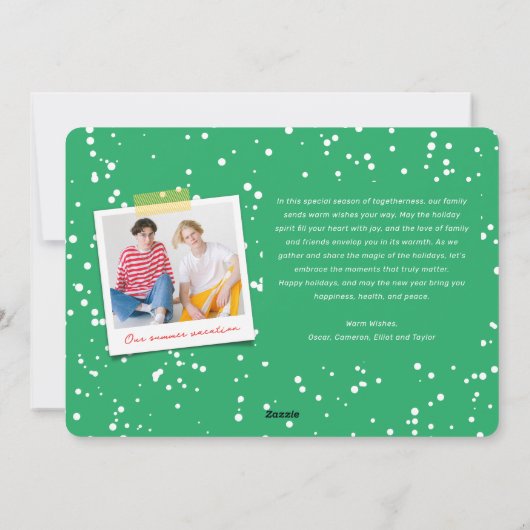 Kleurrijke Jolly Merry Happy Everything Vakantie Feestdagenkaart (Achterkant)