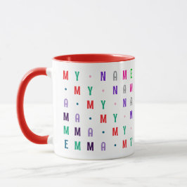 Kleurrijke jongen of meisje aangepaste 16 letters mok