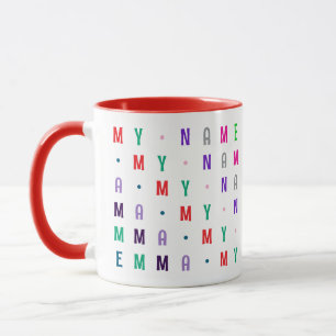 Kleurrijke jongen of meisje aangepaste 16 letters mok