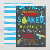 Kleurrijke jongens Water Party Water Pistool Splas Kaart (Voorkant / Achterkant)