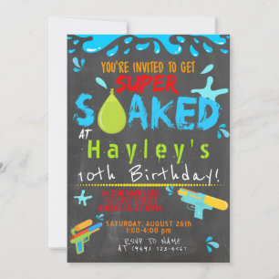 Kleurrijke jongens Water Party Water Pistool Splas Kaart