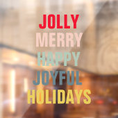 Kleurrijke Joolse Blijde Gelukkige Vrolijke Feestd Raamsticker (Vel 2)