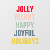 Kleurrijke Joolse Blijde Gelukkige Vrolijke Feestd Raamsticker (Vel)